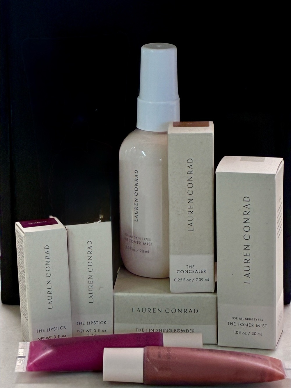 New! 8 piece SET from LC Lauren Conrad Lips, skincare, make up.